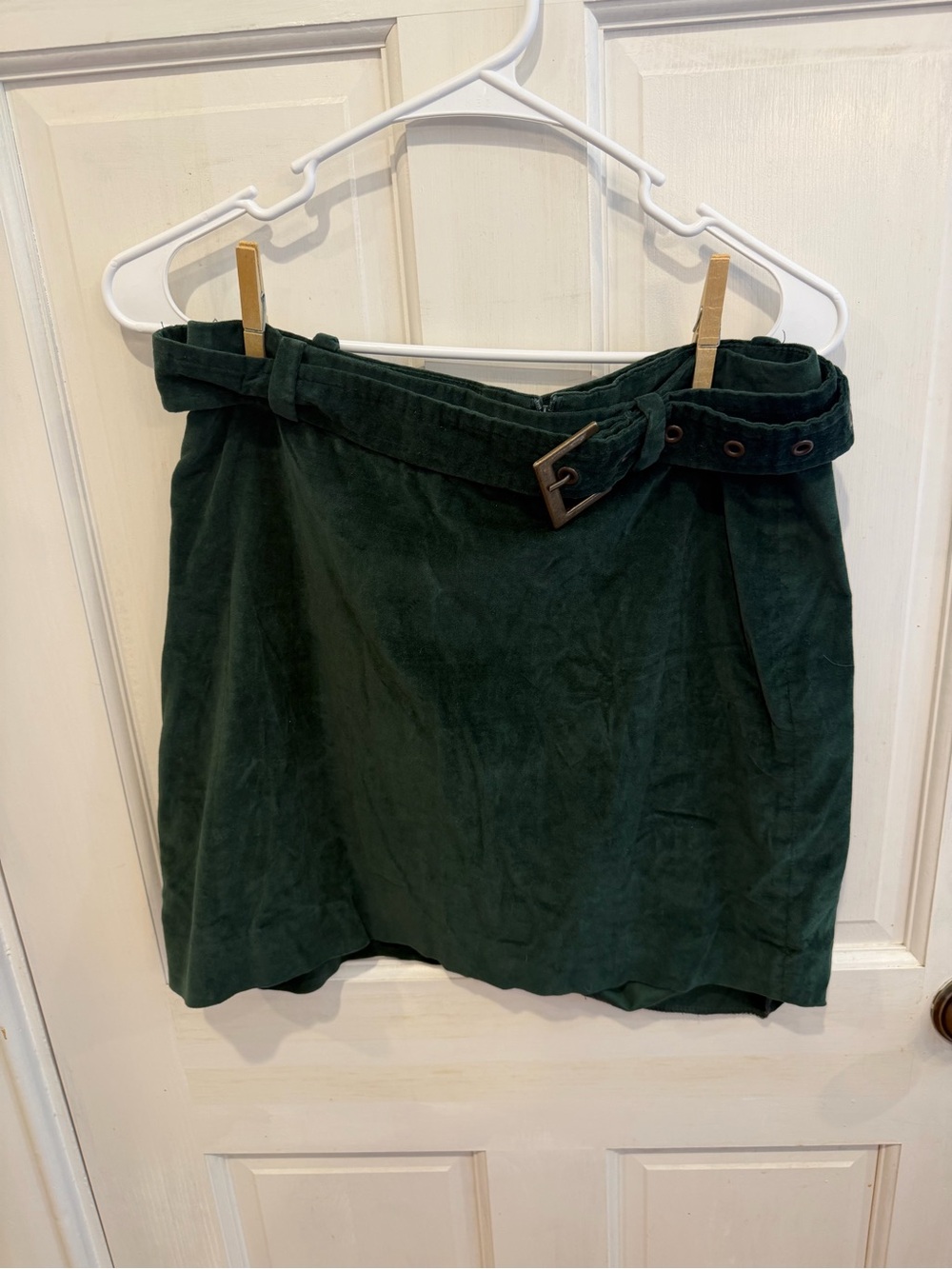 Zara Dark Green Suede Belted Mini Skirt
